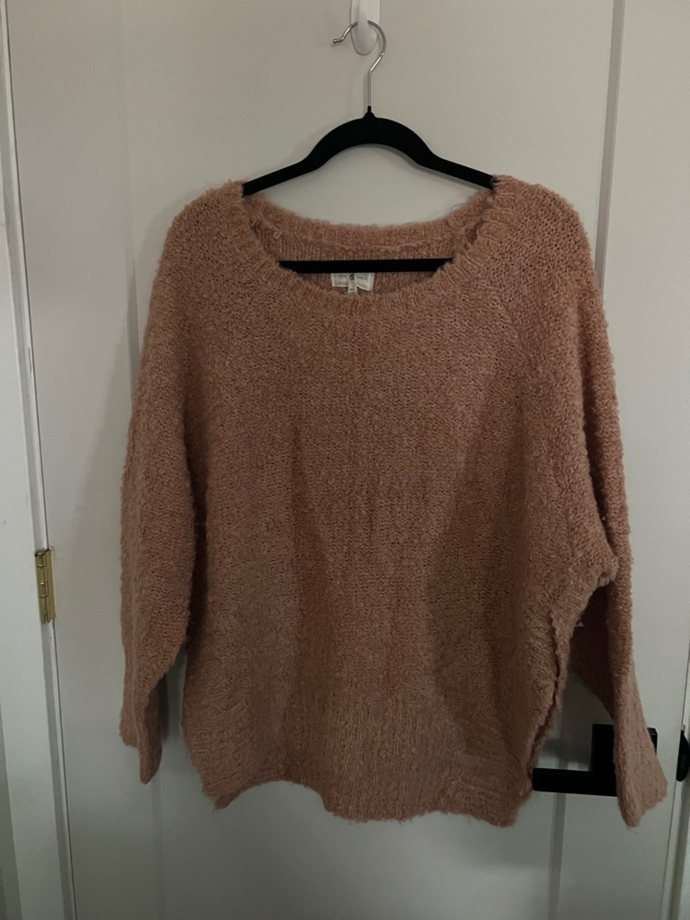 Cozy Scoop-Neck Plush Sweater in Dusty Rose
